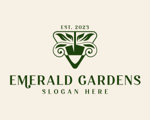 Shovel Leaf Landscaper logo design