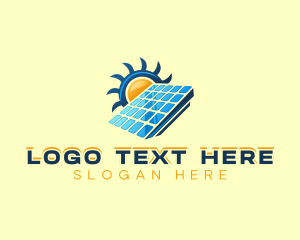 Power Plant - Sun Solar Panel logo design