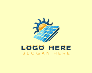 Sustainable - Sun Solar Panel logo design