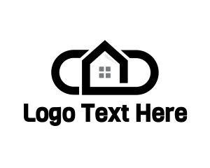 Airbnb - Black Oval House logo design