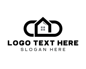 Pink House - Oval House Construction logo design