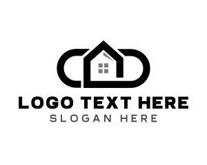 Oval House Construction Logo