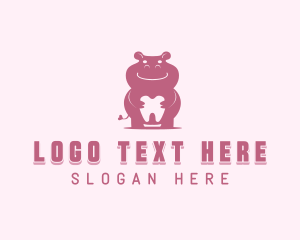 Dental Care - Hippo Dental Tooth logo design