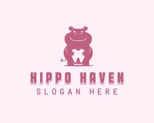 Hippo Dental Tooth logo design