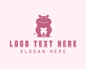 Pediatric - Hippo Dental Tooth logo design