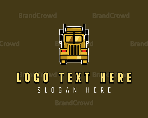 Trailer Truck Logistics Cargo Logo