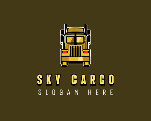 Trailer Truck Logistics Cargo logo design