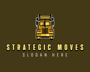 Trailer Truck Logistics Cargo logo design