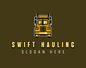 Hauling - Trailer Truck Logistics Cargo logo design