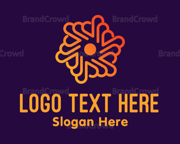 Orange Flower Decoration Logo