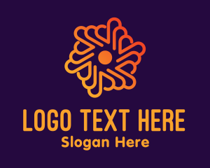 Gradient - Orange Flower Decoration logo design