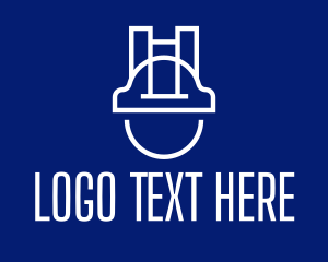 Hardhat - Minimalist Construction Worker logo design