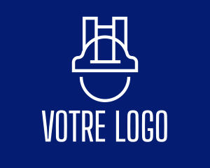 Minimalist Construction Worker  logo design