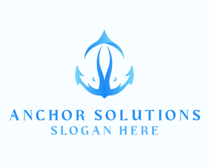 Blue Anchor Fish logo design