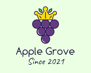 Orchard - Grapes Crown Fruit logo design