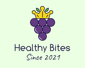 Grapes Crown Fruit logo design