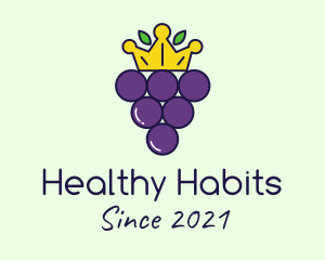 Grapes Crown Fruit logo design