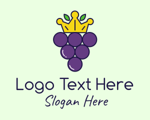 Grapes Crown Fruit Logo