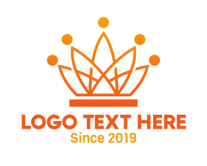 Monarchy - Orange Tech Crown logo design