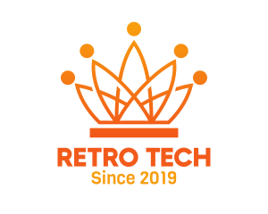 Orange Tech Crown logo design