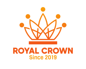 Coronation - Orange Tech Crown logo design