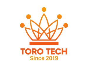 Orange Tech Crown logo design