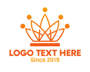 Queen - Orange Tech Crown logo design