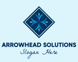 Blue Winter Snowflake logo design