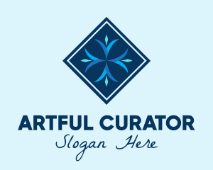 Blue Winter Snowflake logo design