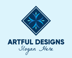 Blue Winter Snowflake logo design