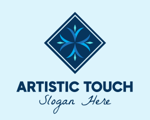 Blue Winter Snowflake logo design