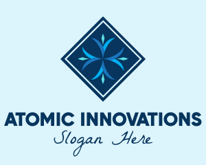 Blue Winter Snowflake logo design