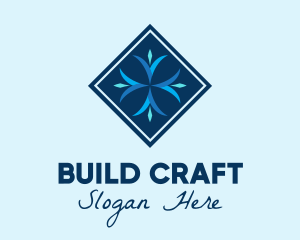 Blue Winter Snowflake logo design