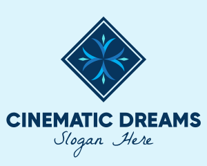 Blue Winter Snowflake logo design