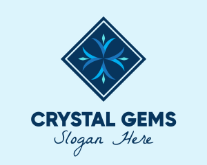 Blue Winter Snowflake logo design