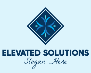 Blue Winter Snowflake logo design