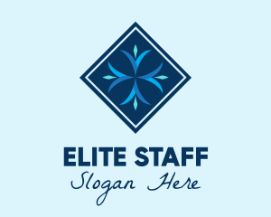 Blue Winter Snowflake logo design