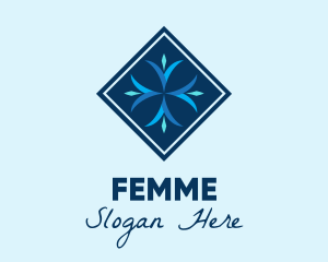 Blue Winter Snowflake logo design