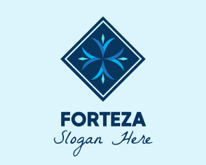 Blue Winter Snowflake logo design