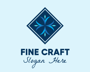 Blue Winter Snowflake logo design