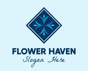 Blue Winter Snowflake logo design