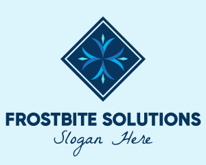 Freeze - Blue Winter Snowflake logo design