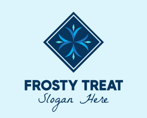 Blue Winter Snowflake logo design