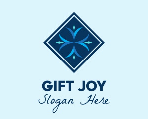 Blue Winter Snowflake logo design