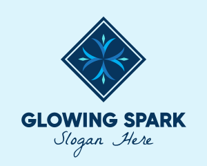 Blue Winter Snowflake logo design