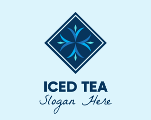 Blue Winter Snowflake logo design