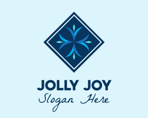 Blue Winter Snowflake logo design