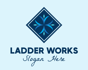 Blue Winter Snowflake logo design