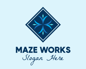 Blue Winter Snowflake logo design