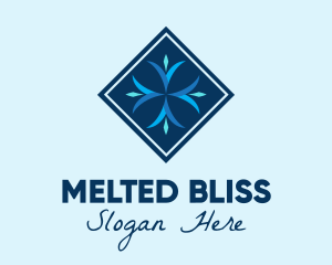 Blue Winter Snowflake logo design